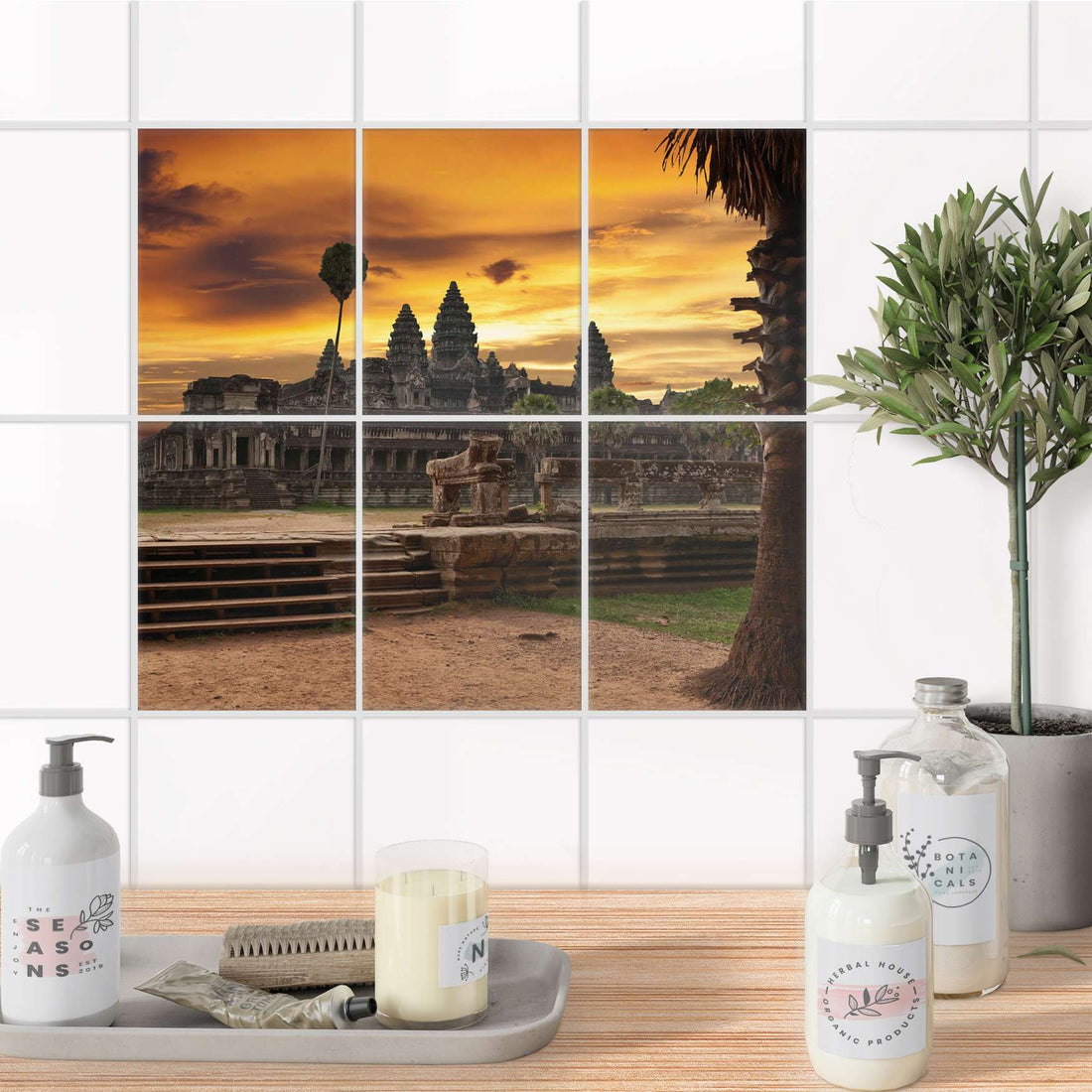 Fliesenaufkleber 15x20 cm Bad - Angkor Wat