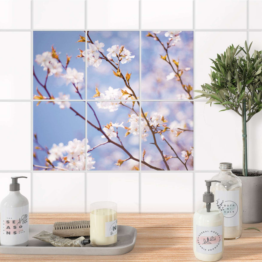 Fliesenaufkleber 15x20 cm Bad - Apple Blossoms