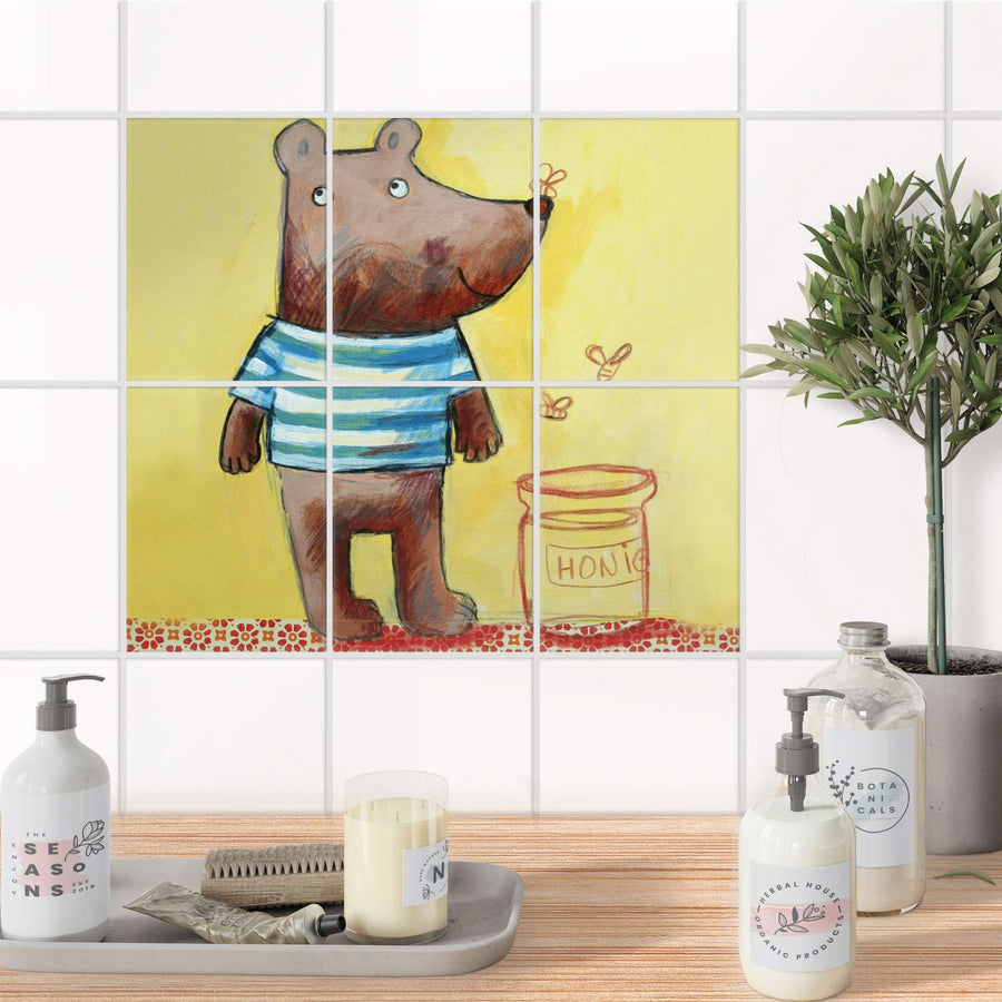 Fliesenaufkleber 15x20 cm Bad - Bär