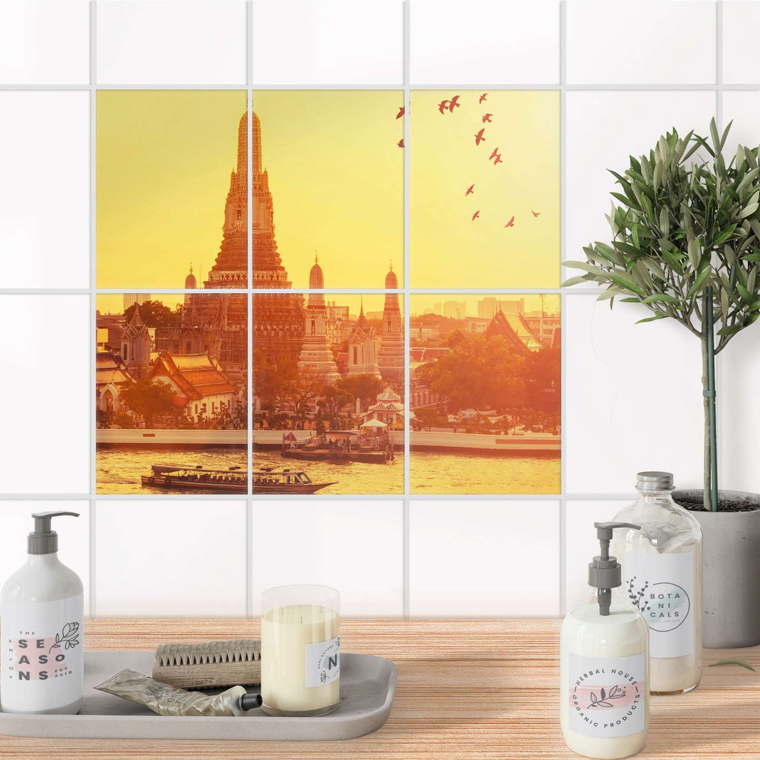 Fliesenaufkleber 15x20 cm Bad - Bangkok Sunset