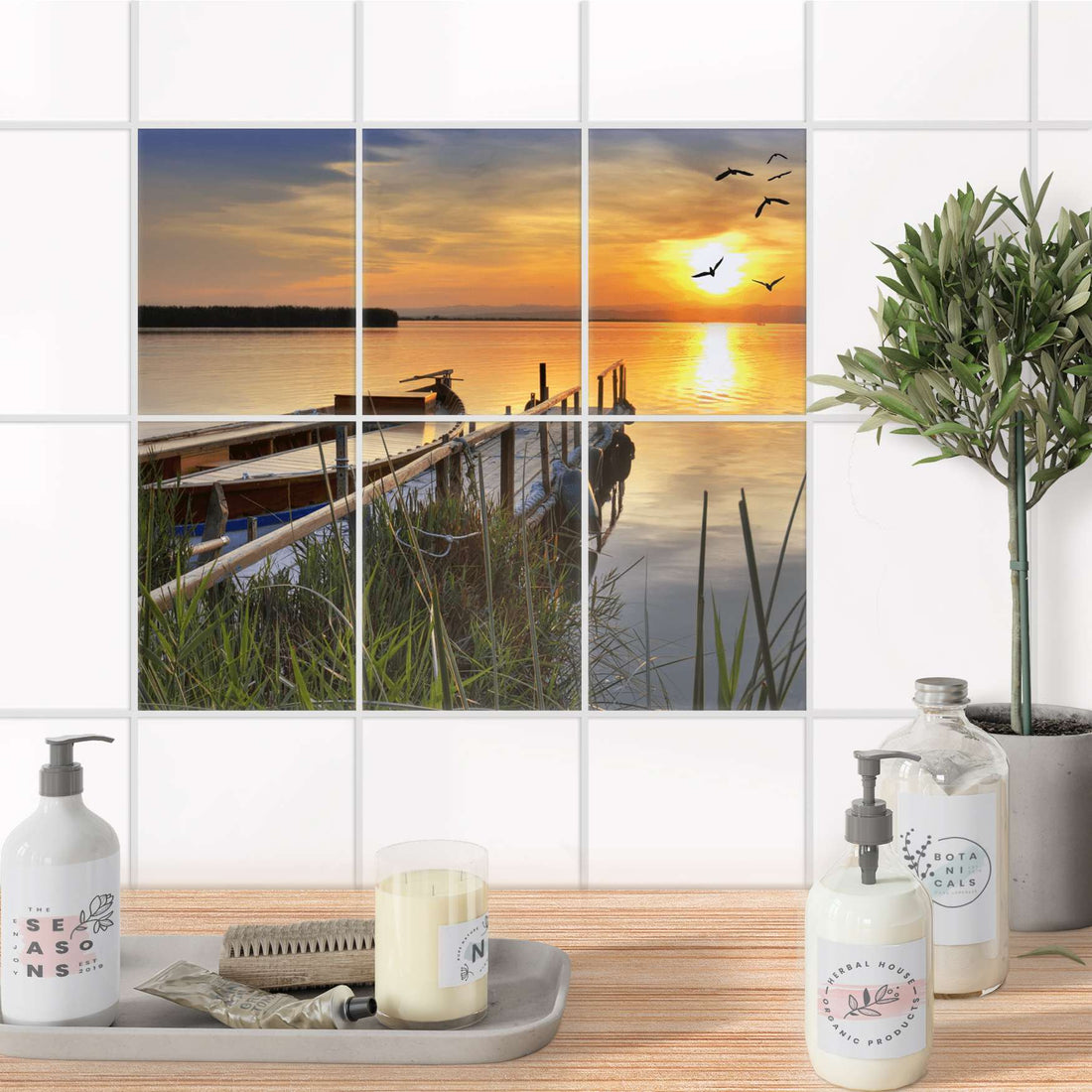 Fliesenaufkleber 15x20 cm Bad - Bridge to the sun