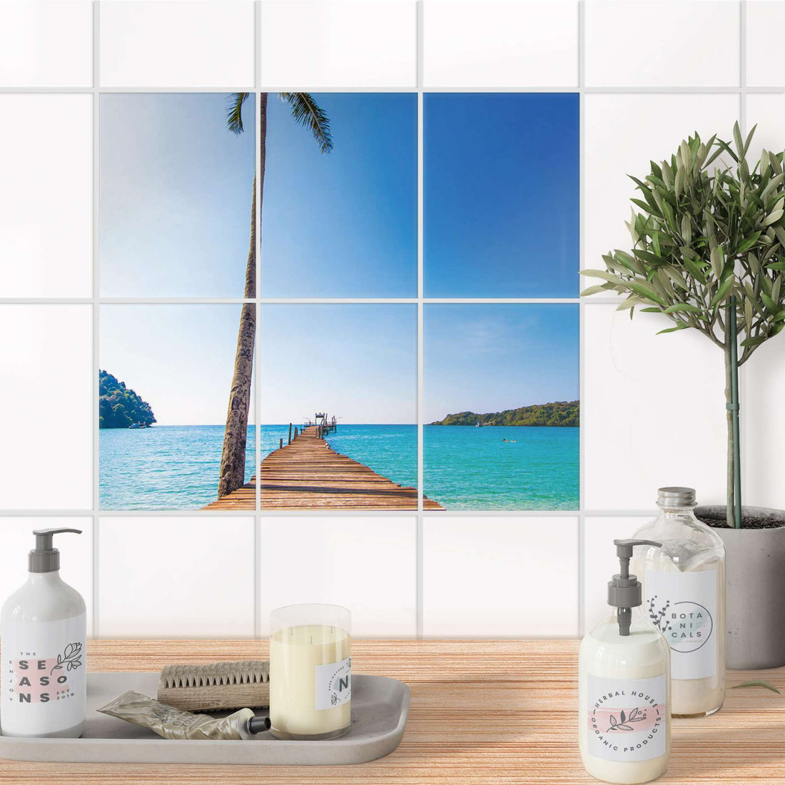 Fliesenaufkleber 15x20 cm Bad - Caribbean