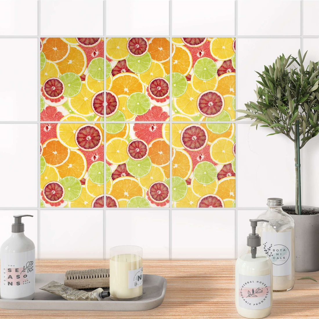 Fliesenaufkleber 15x20 cm Bad - Citrus