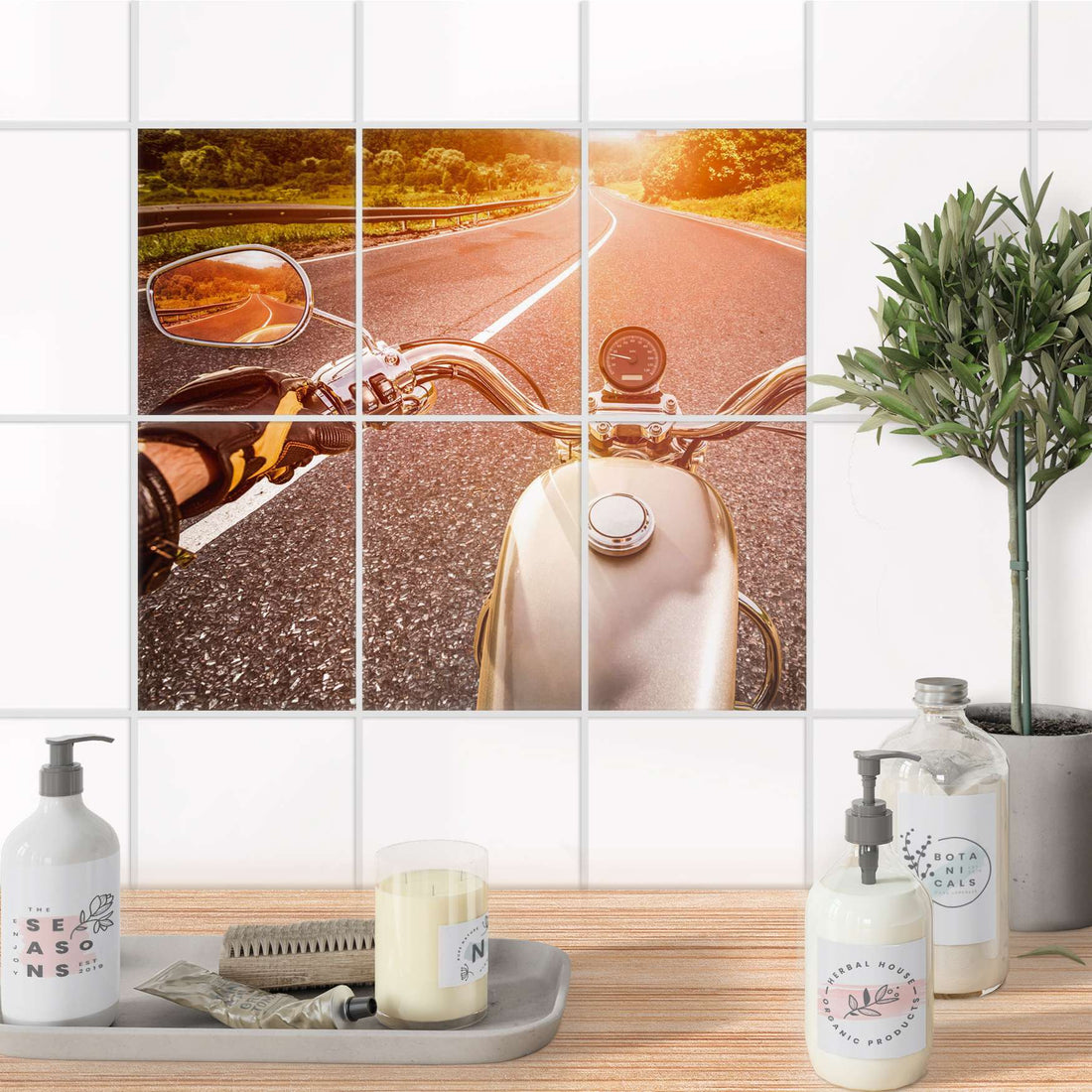 Fliesenaufkleber 15x20 cm Bad - Easy Rider