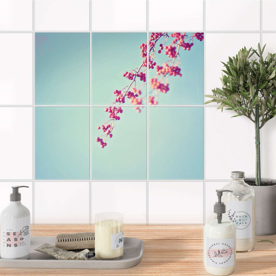 Fliesenaufkleber 15x20 cm Bad - Ikebana für Anfänger