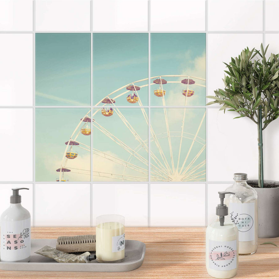 Fliesenaufkleber 15x20 cm Bad - Merry go round