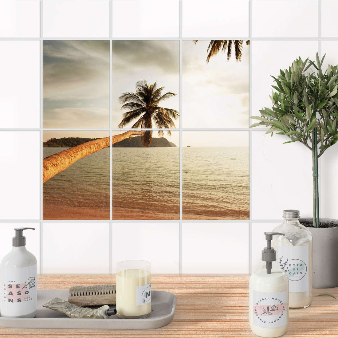 Fliesenaufkleber 15x20 cm Bad - Paradise