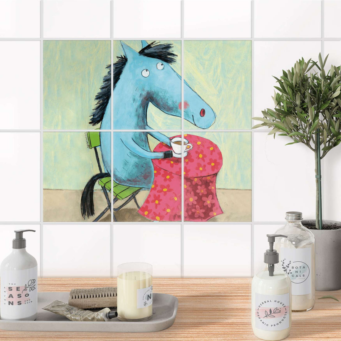 Fliesenaufkleber 15x20 cm Bad - Pferd
