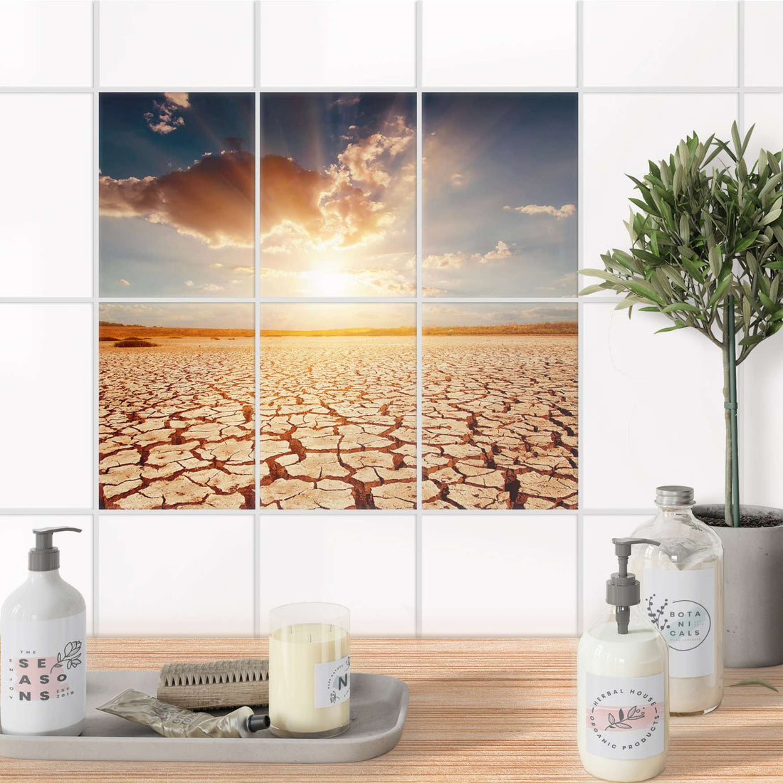 Fliesenaufkleber 15x20 cm Bad - Savanne