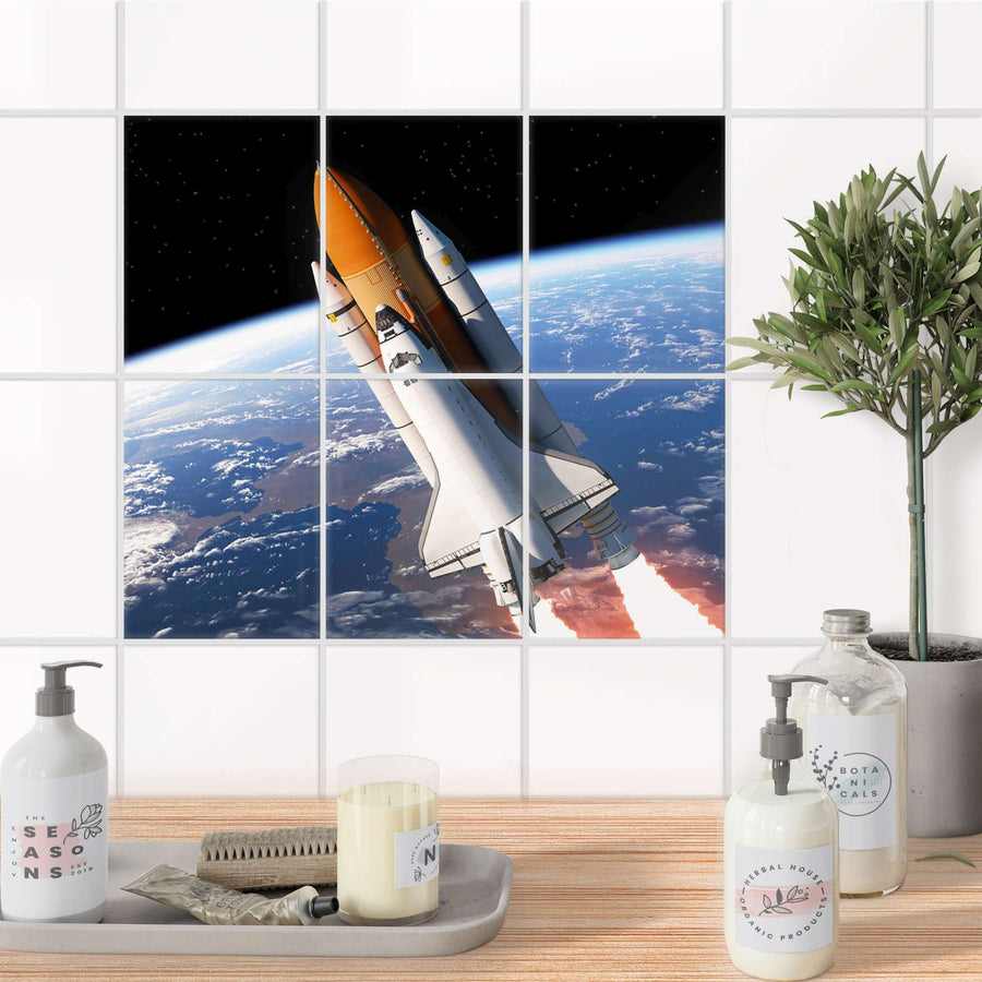 Fliesenaufkleber 15x20 cm Bad - Space Traveller