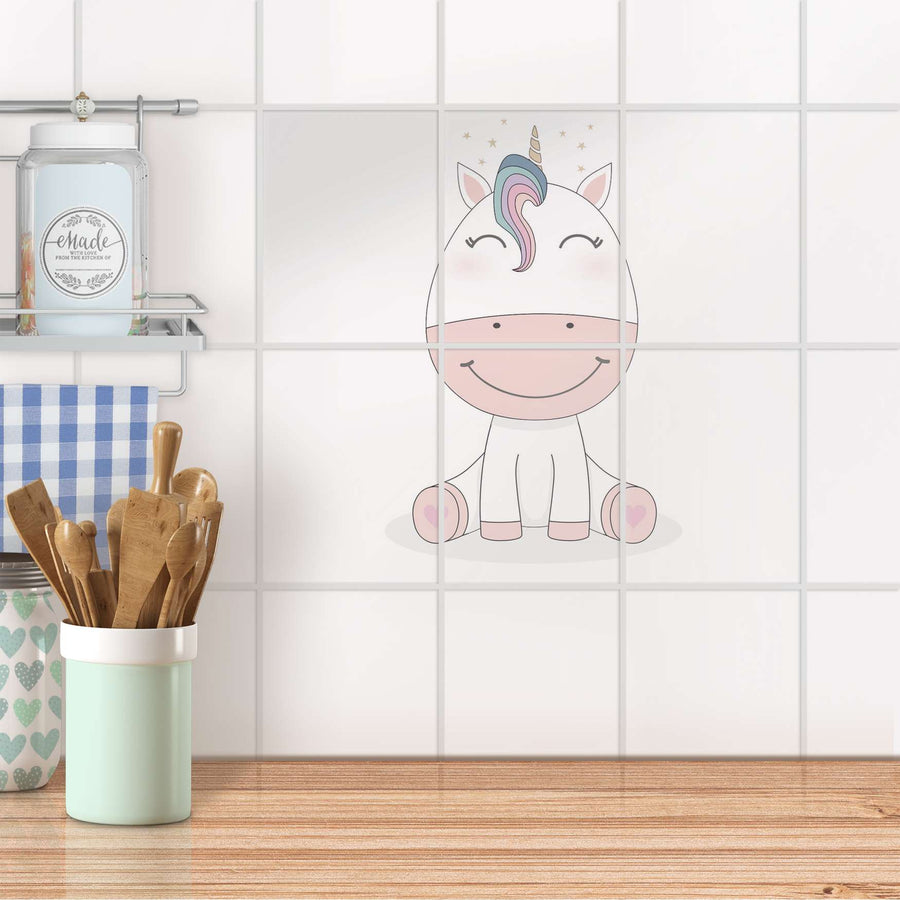 Fliesenaufkleber 15x20 cm Küche - Baby Unicorn