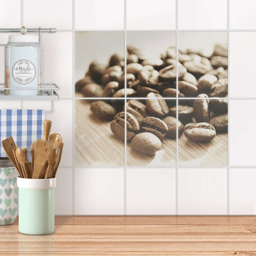 Fliesenaufkleber 15x20 cm Küche - Coffee Beans