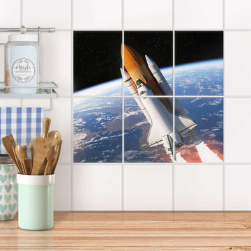 Fliesenaufkleber 15x20 cm Küche - Space Traveller
