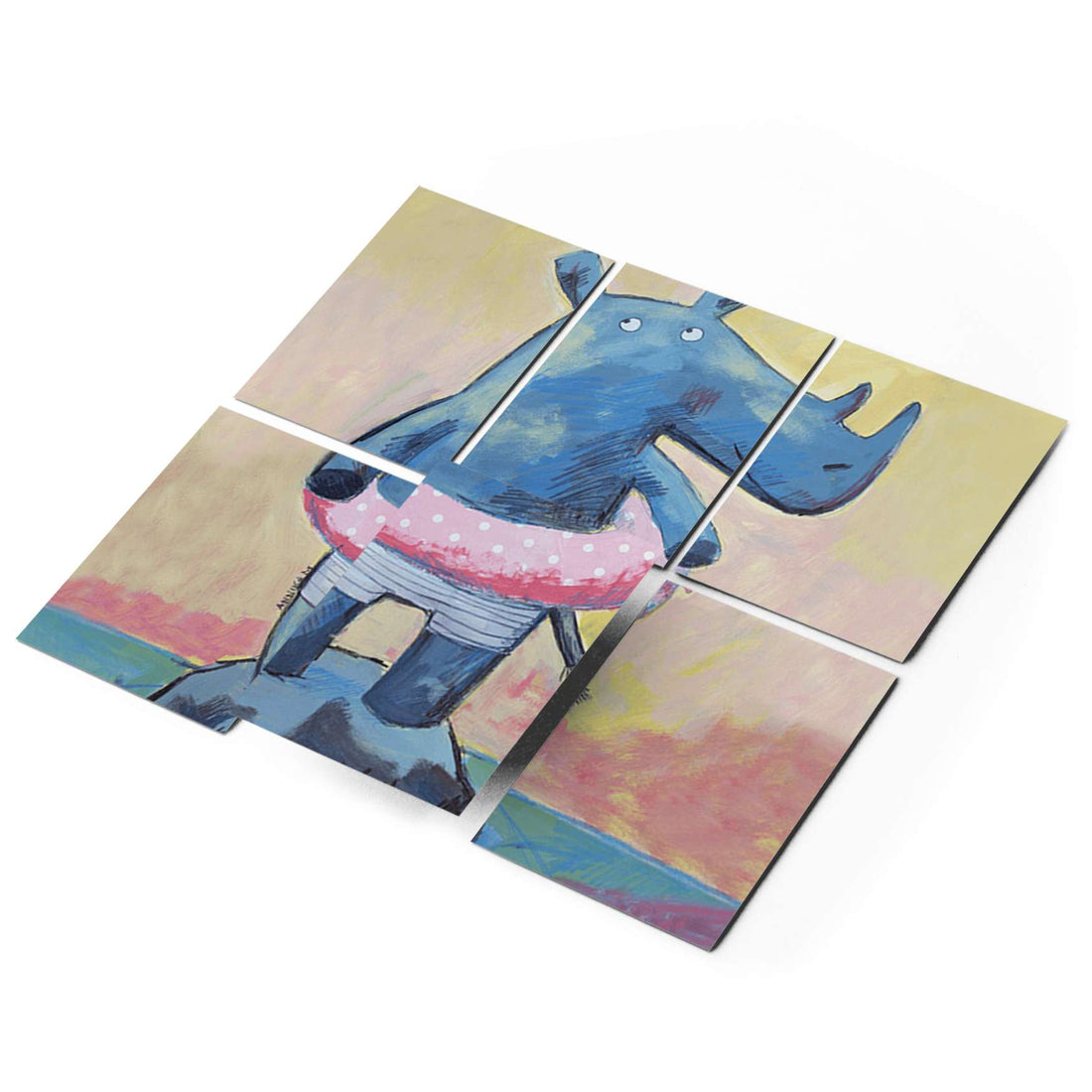 Fliesenaufkleber 15x20 cm Selbstklebend - Nashorn