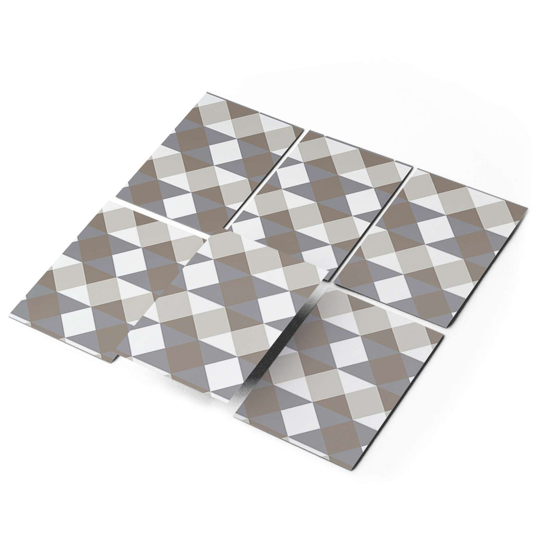 Fliesenaufkleber 15x20 cm Selbstklebend - Triangle Pattern - Grau