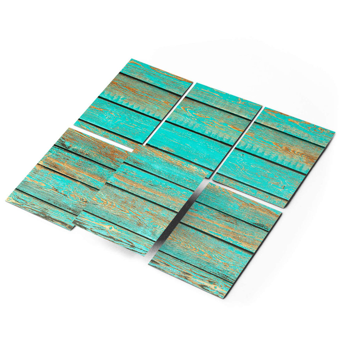 Fliesenaufkleber 15x20 cm Selbstklebend - Wooden Aqua