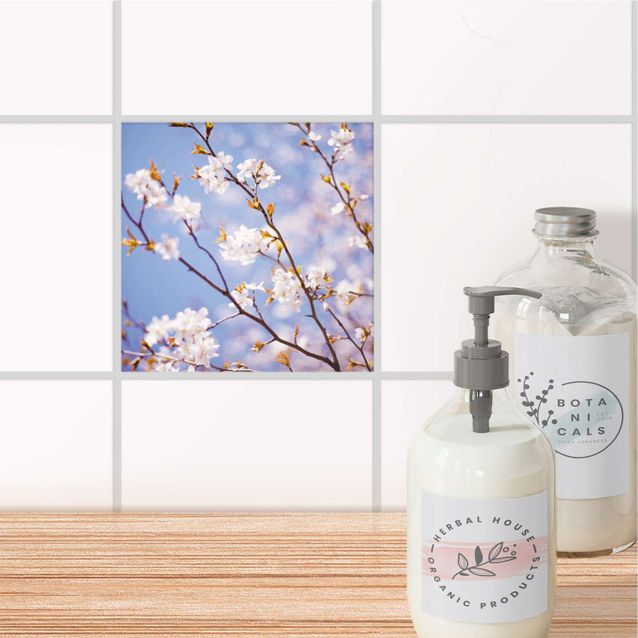 Fliesenaufkleber Bad - Apple Blossoms