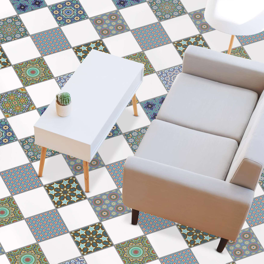 Fliesenaufkleber Boden Klebefliese -  Orientalisches Mosaik