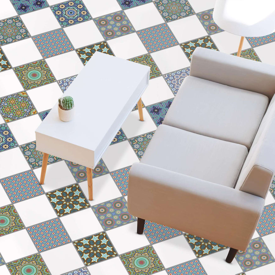 Fliesenaufkleber Boden Klebefliese -  Orientalisches Mosaik