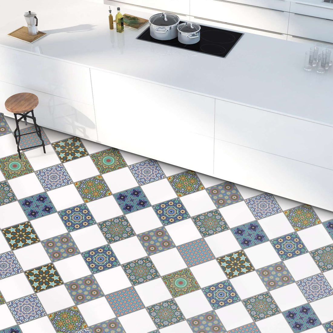Fliesenaufkleber Boden Küche - Orientalisches Mosaik