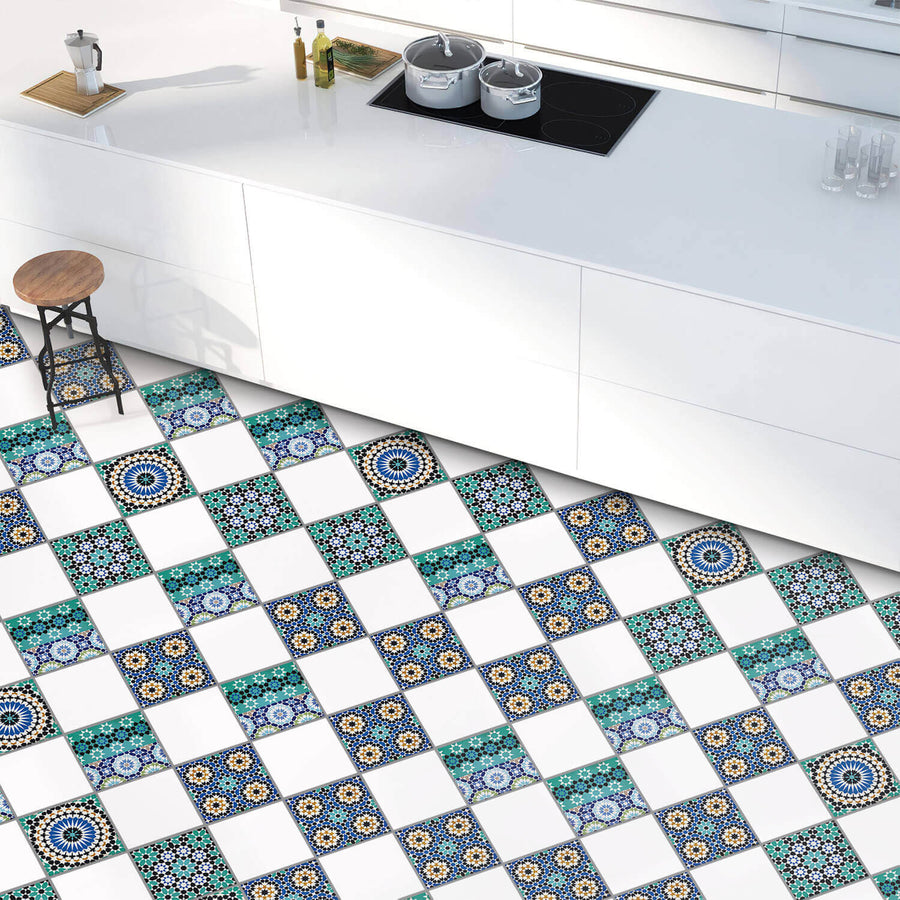Fliesenaufkleber Boden Küche - Tuerkisches Mosaik