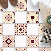 Fliesenaufkleber Boden Muster - Mediterranean Tile Set - Red Purple