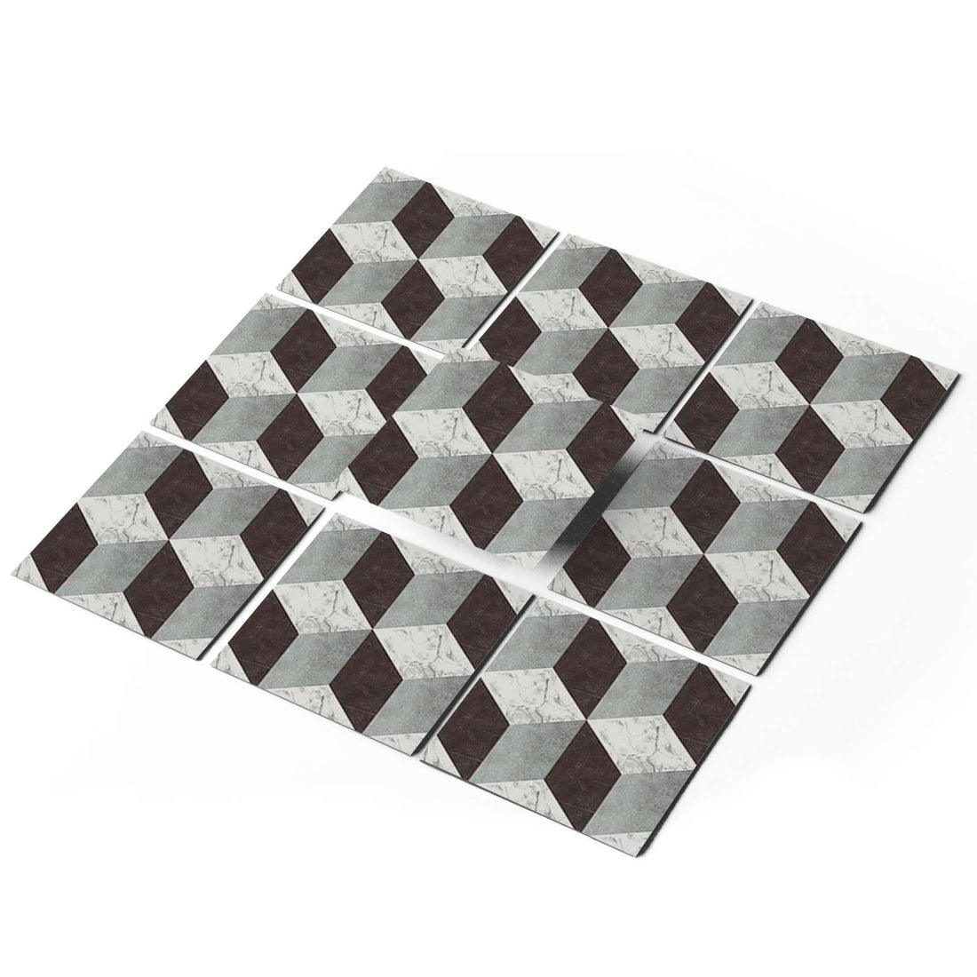 Fliesenaufkleber Boden (selbstklebend) - 3D Marmor Cubes