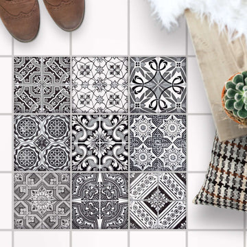 Fliesenaufkleber Boden Set - Black n White