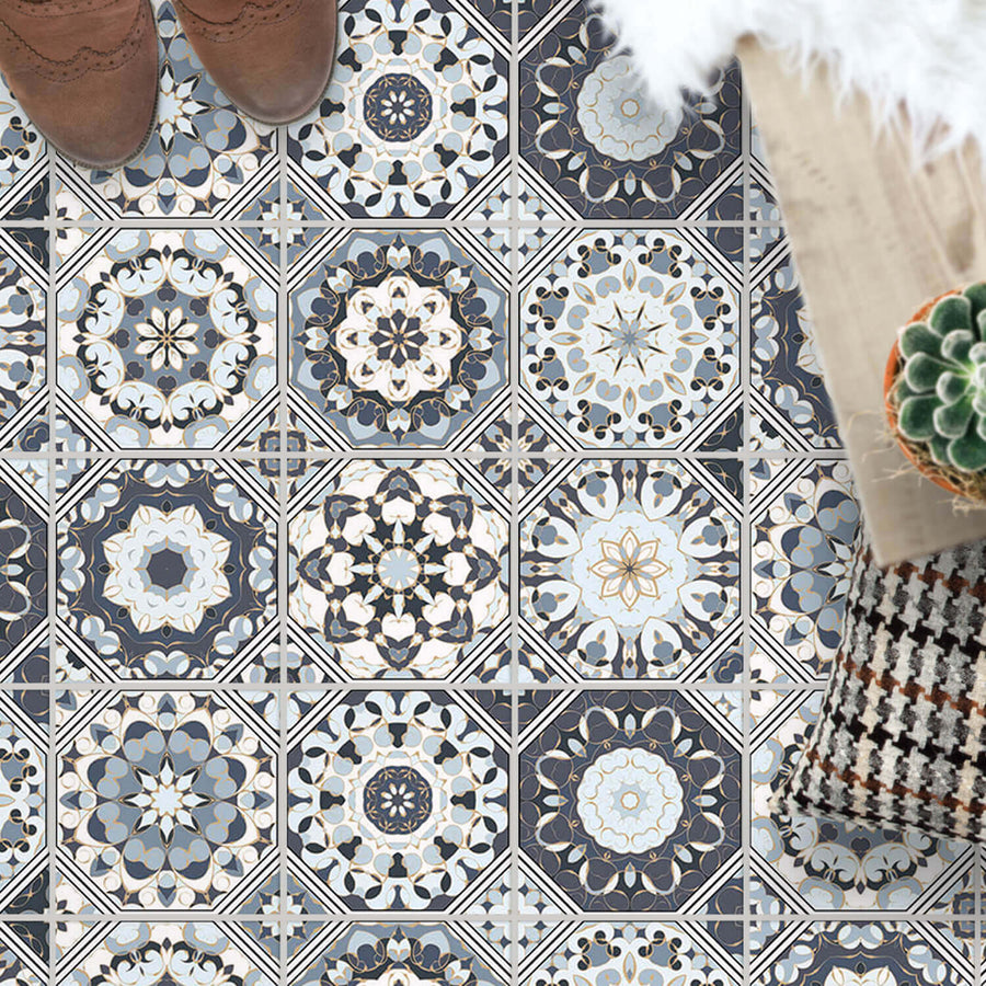 Fliesenaufkleber Boden - Vollflächig - Grey Patternstyle