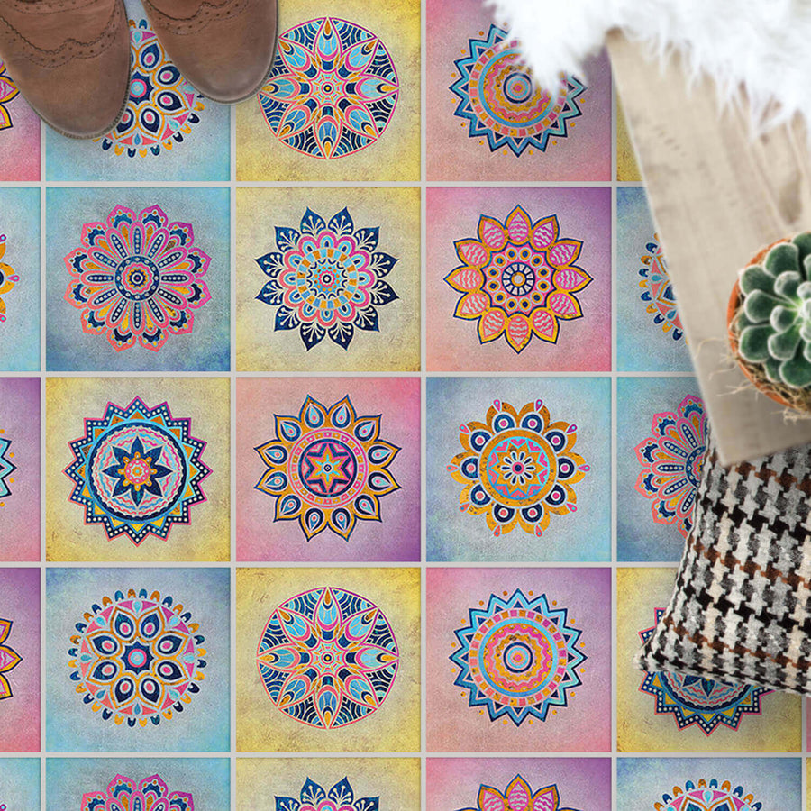 Fliesenaufkleber Boden - Vollflächig - Indian Tiles
