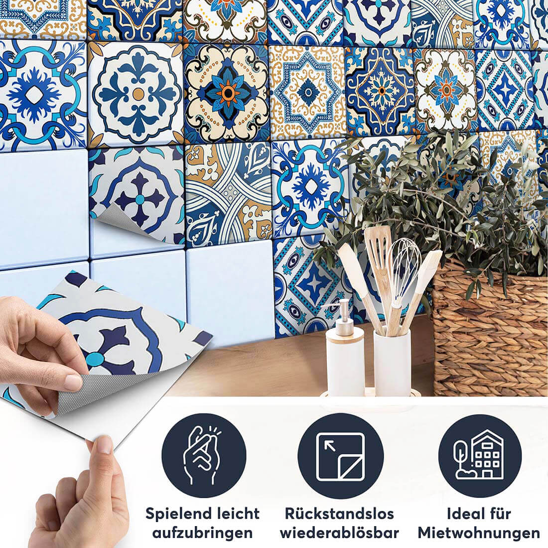 Fliesenaufkleber Küche Aufbringen - Lisboa Azulejos