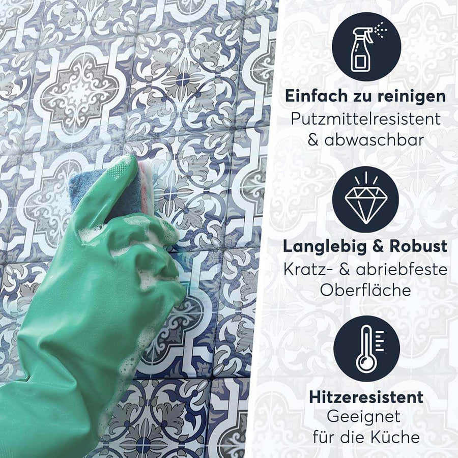 Fliesenaufkleber Einfach Reinigen - Azulejo Classic