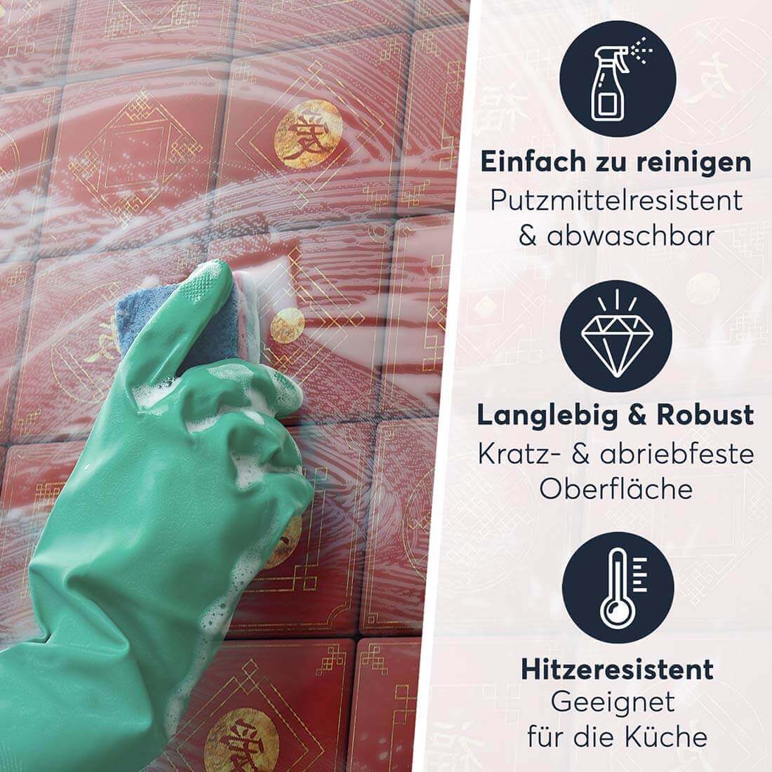 Fliesenaufkleber Einfach Reinigen - Chinese Tiles