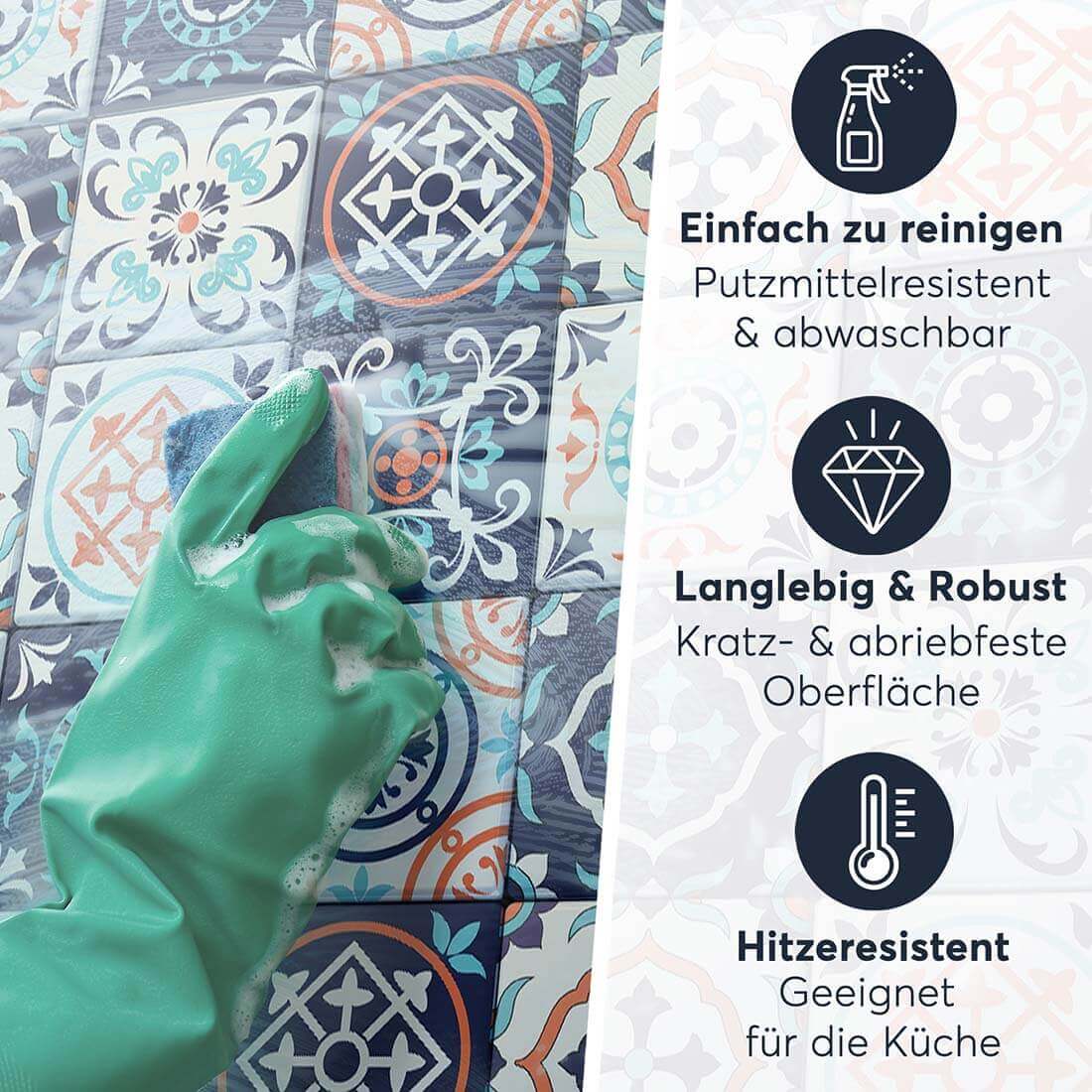 Fliesenaufkleber Einfach Reinigen - Oriental Art