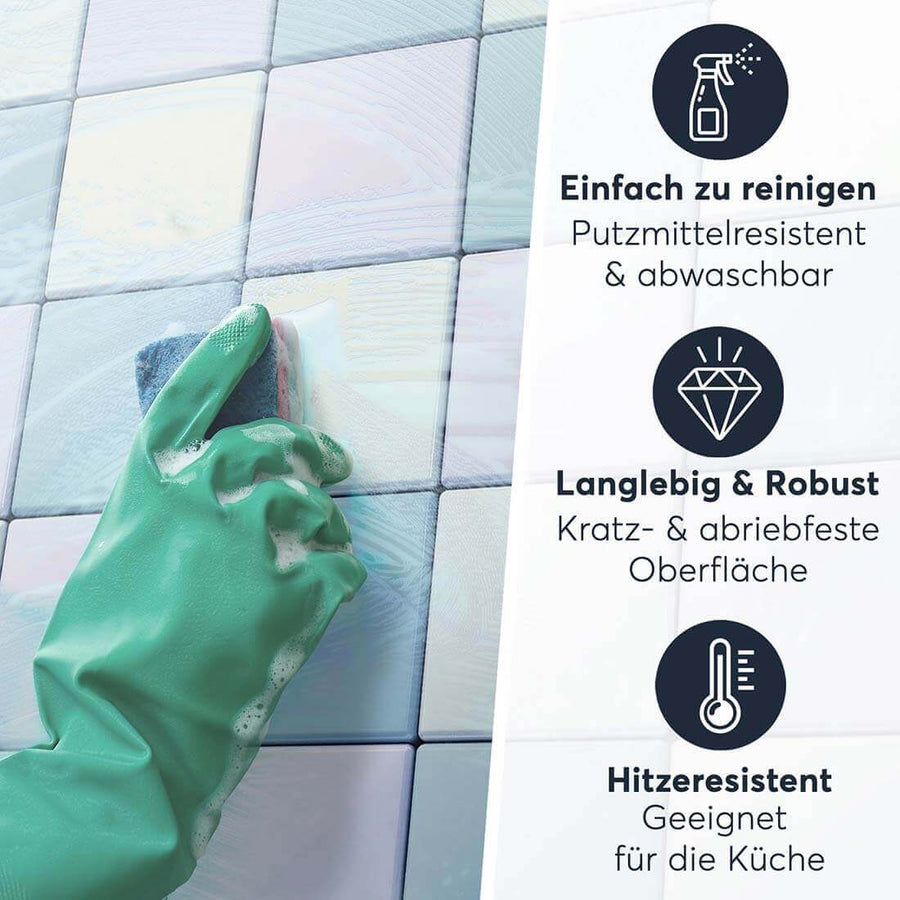 Fliesenaufkleber Einfach Reinigen - Samtfarben