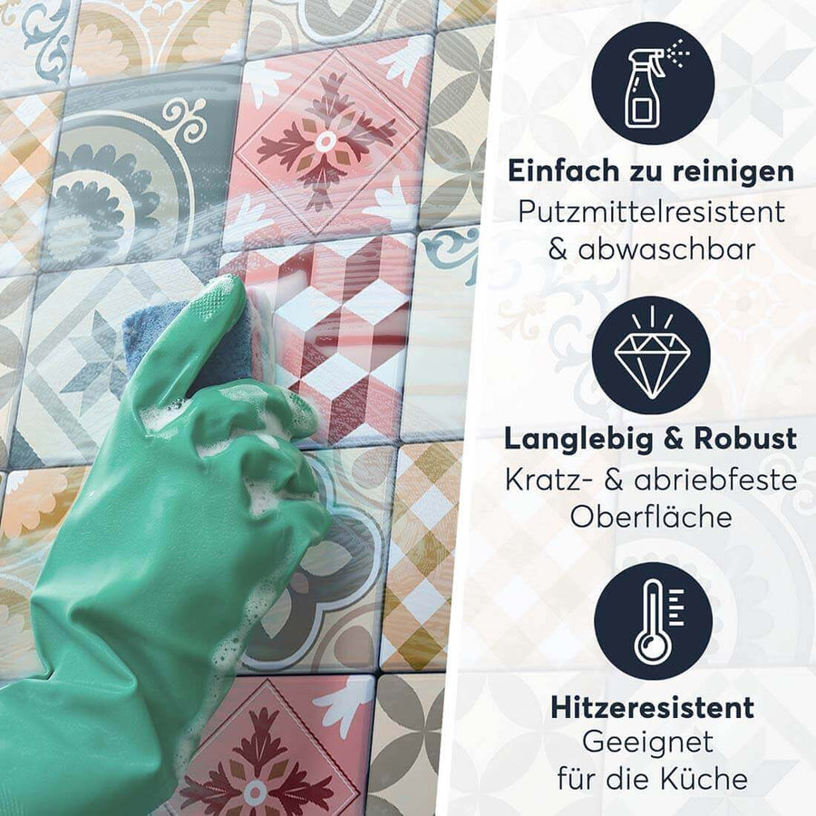 Fliesenaufkleber Einfach Reinigen - Swedish Tiles