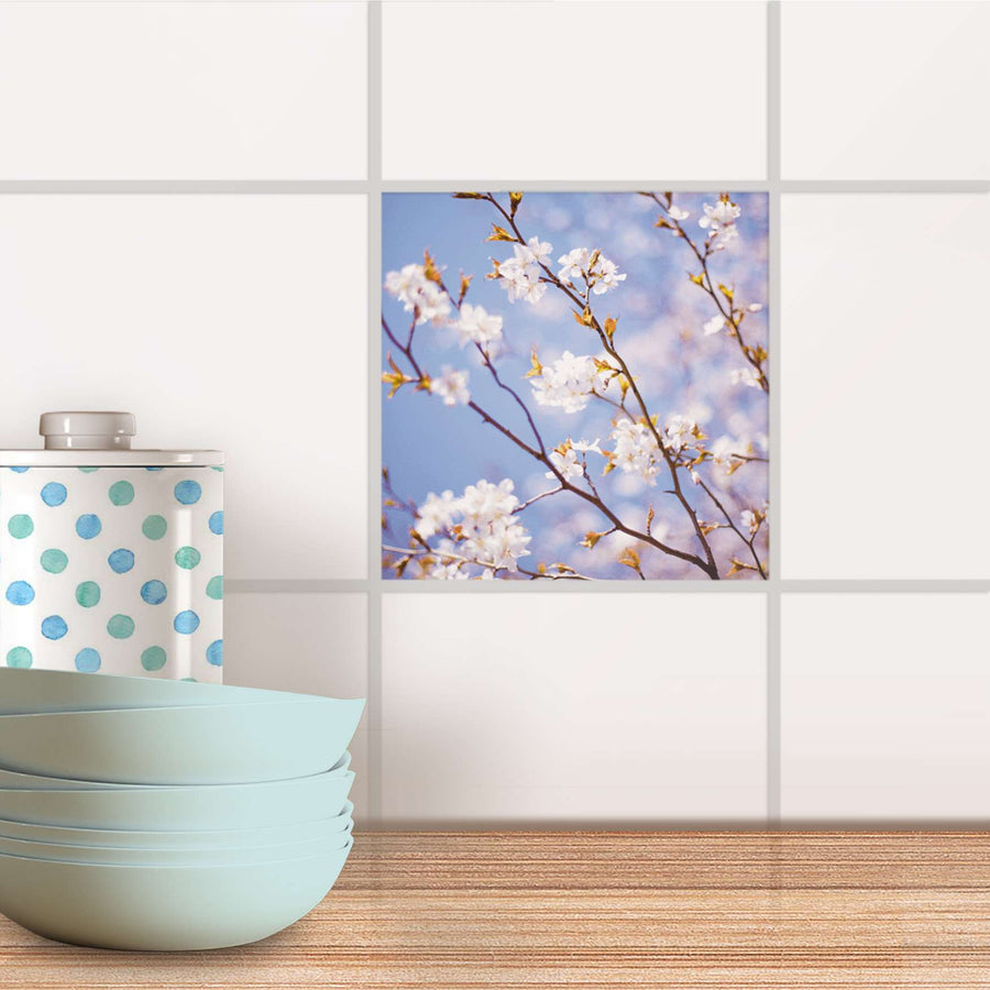 Fliesenaufkleber Küche - Apple Blossoms