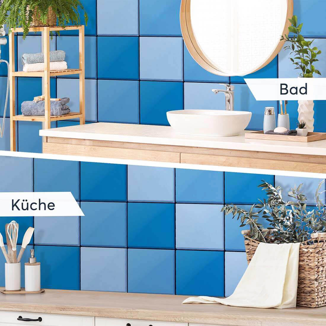 Fliesenaufkleber Küche Bad - Blautöne