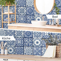 Fliesenaufkleber Küche Bad - Nordic Blue Fliesen