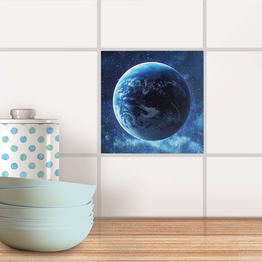 Fliesenaufkleber Küche - Planet Blue