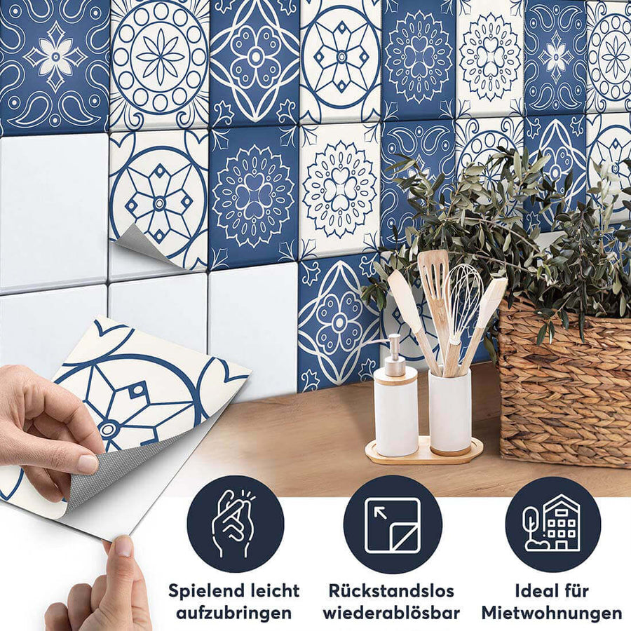 Fliesenaufkleber set rechteckig Küche Aufbringen - Classic Graze