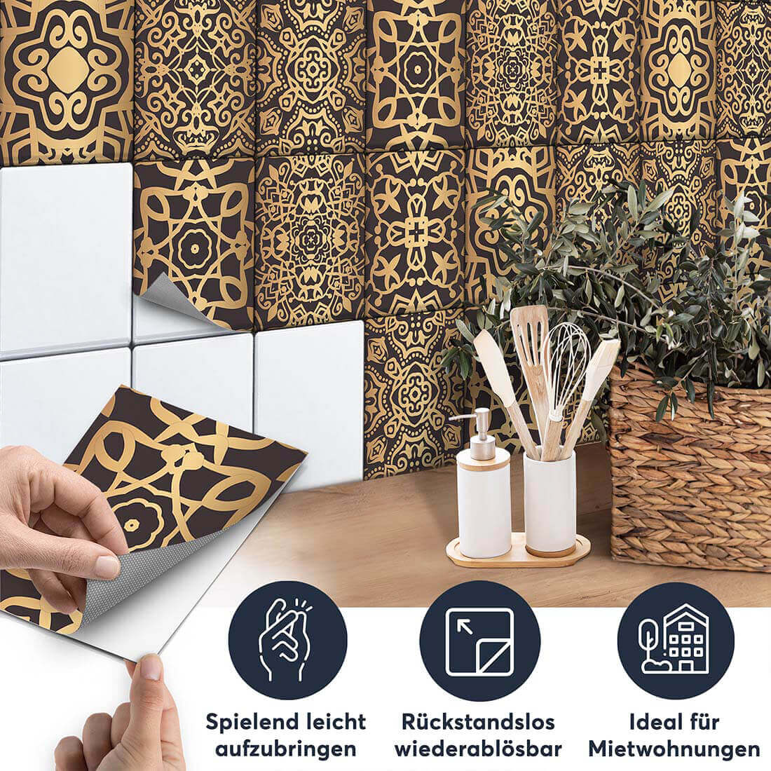 Fliesenaufkleber set rechteckig Küche Aufbringen - Samarkand