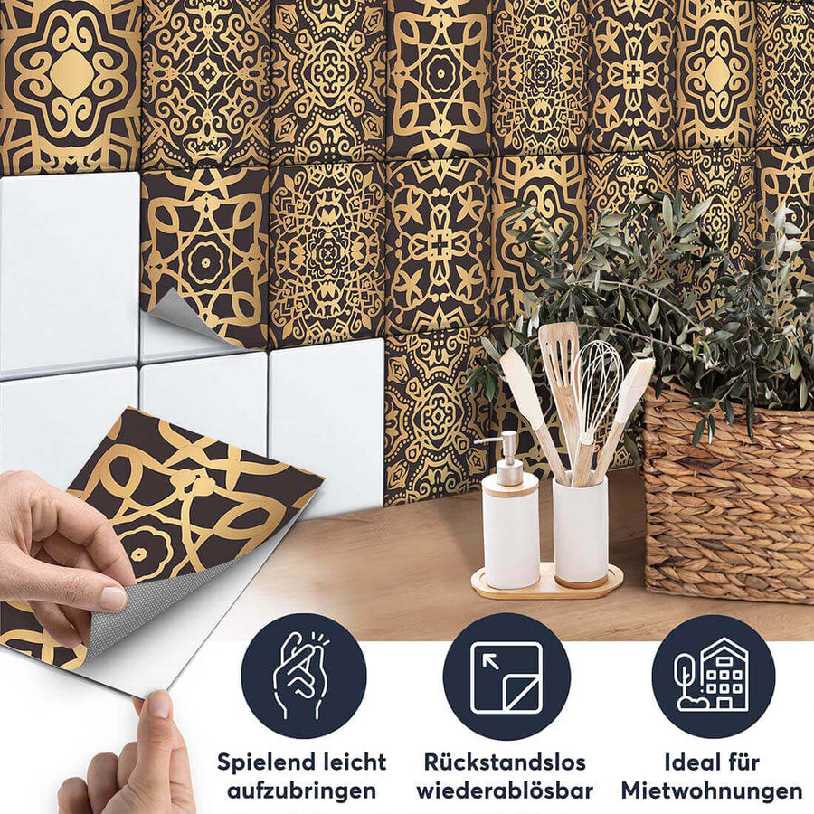 Fliesenaufkleber set rechteckig Küche Aufbringen - Samarkand