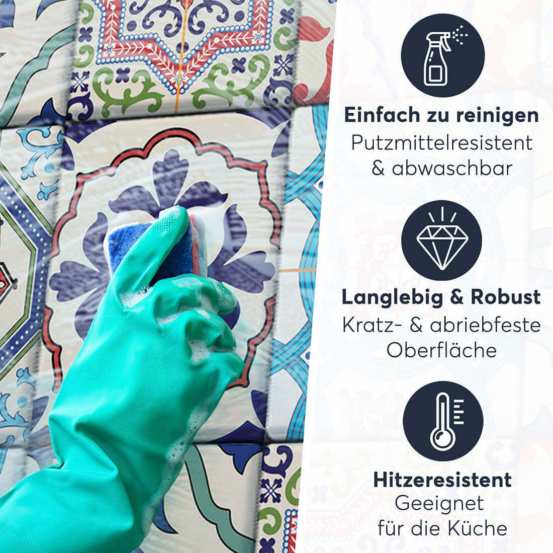 Fliesenaufkleber rechteckig Einfach Reinigen - Bukhara Design