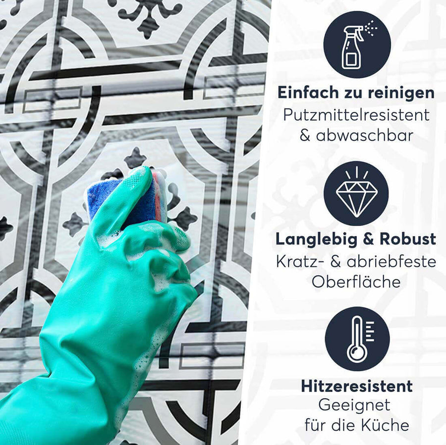 Fliesenaufkleber rechteckig Einfach Reinigen - Grey ornaments