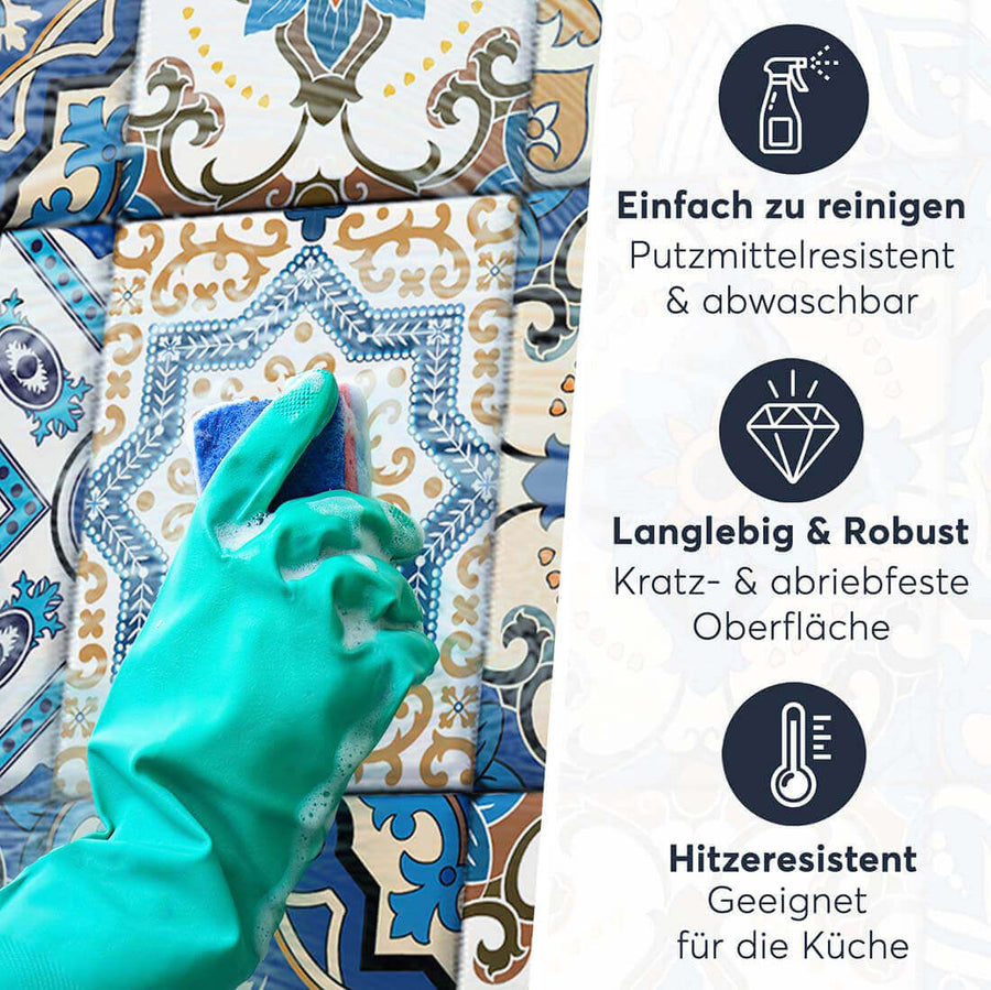 Fliesenaufkleber rechteckig Einfach Reinigen - Lisboa Azulejos