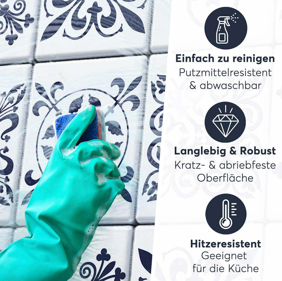 Fliesenaufkleber rechteckig Einfach Reinigen - Paris Love