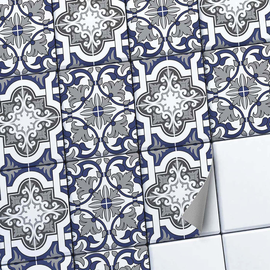 Fliesenaufkleber set rechteckig Küche Main - Azulejo Classic
