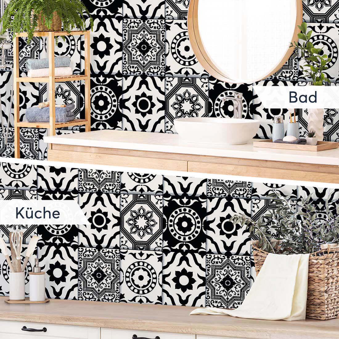 Fliesenaufkleber rechteckig Küche Bad - Autumn Mystery Black