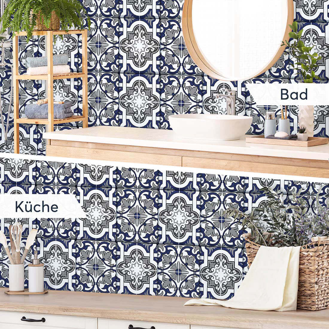 Fliesenaufkleber rechteckig Küche Bad - Azulejo Classic